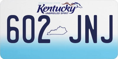 KY license plate 602JNJ