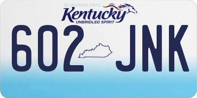 KY license plate 602JNK