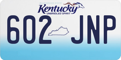 KY license plate 602JNP