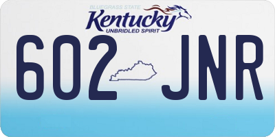 KY license plate 602JNR
