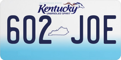 KY license plate 602JOE
