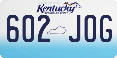 KY license plate 602JOG