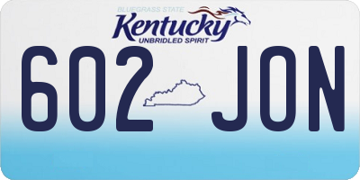 KY license plate 602JON