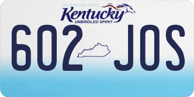 KY license plate 602JOS
