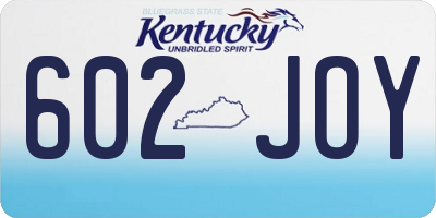 KY license plate 602JOY