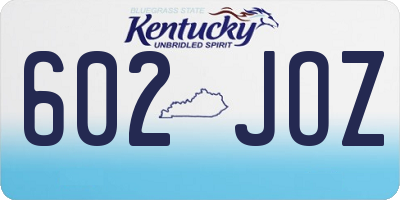 KY license plate 602JOZ