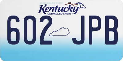 KY license plate 602JPB