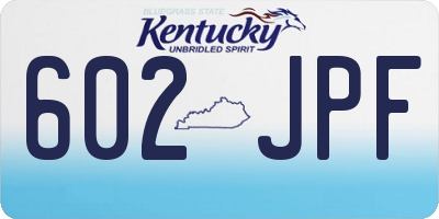 KY license plate 602JPF