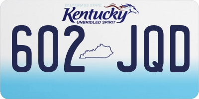 KY license plate 602JQD