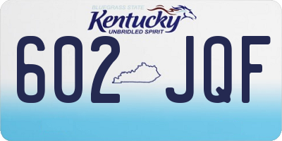 KY license plate 602JQF