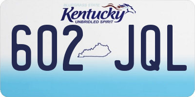 KY license plate 602JQL