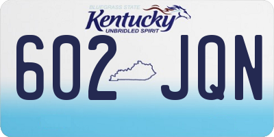 KY license plate 602JQN