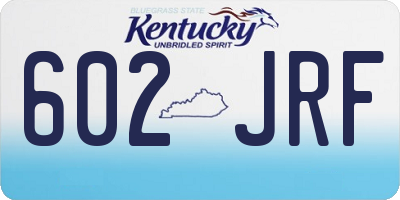 KY license plate 602JRF