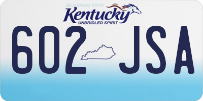 KY license plate 602JSA