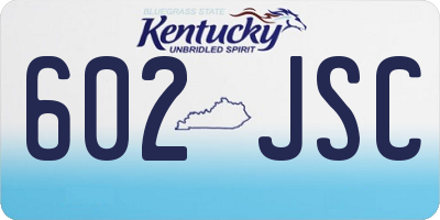 KY license plate 602JSC