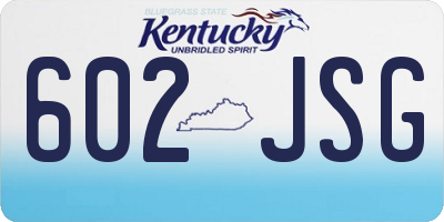 KY license plate 602JSG