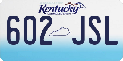 KY license plate 602JSL