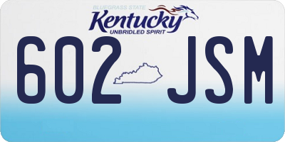 KY license plate 602JSM