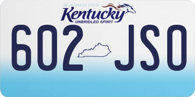 KY license plate 602JSO