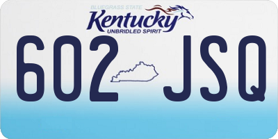 KY license plate 602JSQ