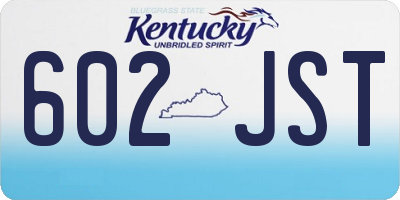 KY license plate 602JST