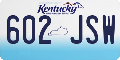 KY license plate 602JSW