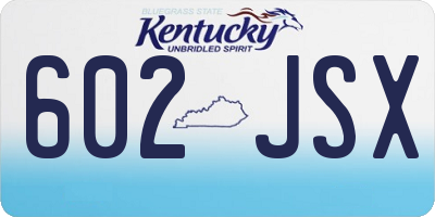 KY license plate 602JSX