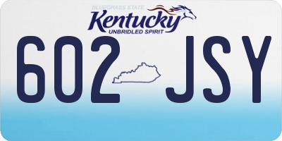 KY license plate 602JSY