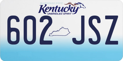 KY license plate 602JSZ