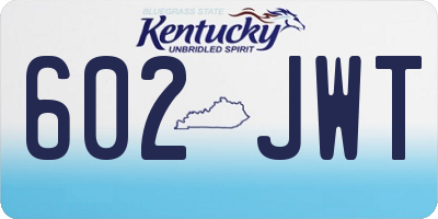 KY license plate 602JWT