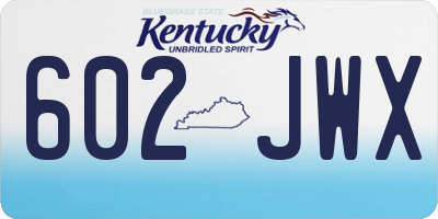 KY license plate 602JWX