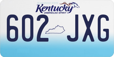 KY license plate 602JXG