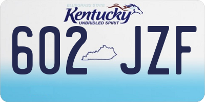 KY license plate 602JZF