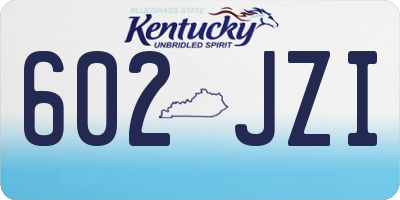 KY license plate 602JZI