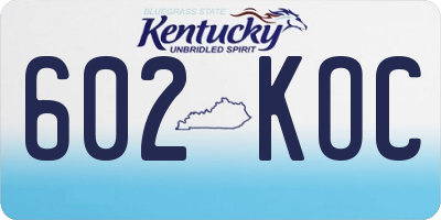 KY license plate 602KOC