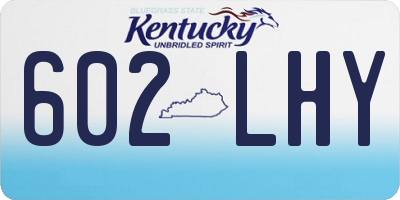 KY license plate 602LHY