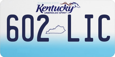KY license plate 602LIC