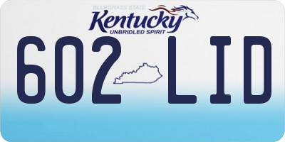 KY license plate 602LID