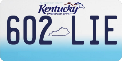 KY license plate 602LIE