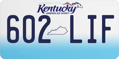 KY license plate 602LIF