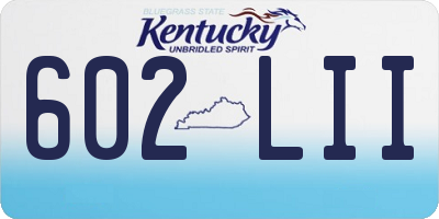 KY license plate 602LII