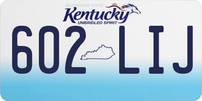 KY license plate 602LIJ