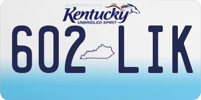 KY license plate 602LIK