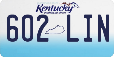 KY license plate 602LIN