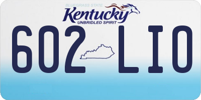 KY license plate 602LIO