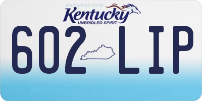KY license plate 602LIP