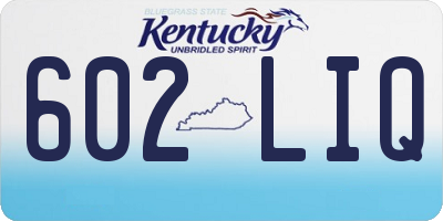 KY license plate 602LIQ