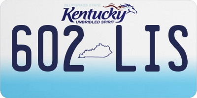 KY license plate 602LIS