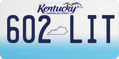 KY license plate 602LIT