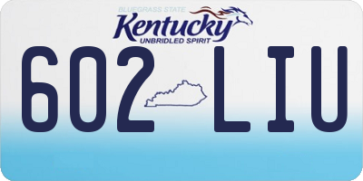 KY license plate 602LIU